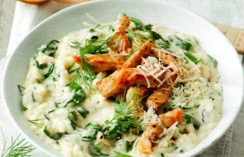 Limettenrisotto mit Spinat