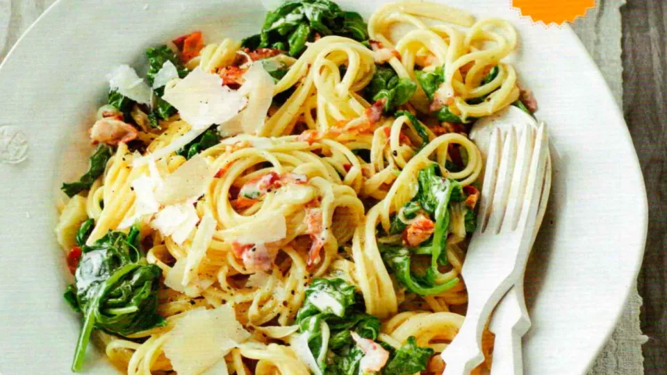 Spaghetti-Spinat-Carbonara